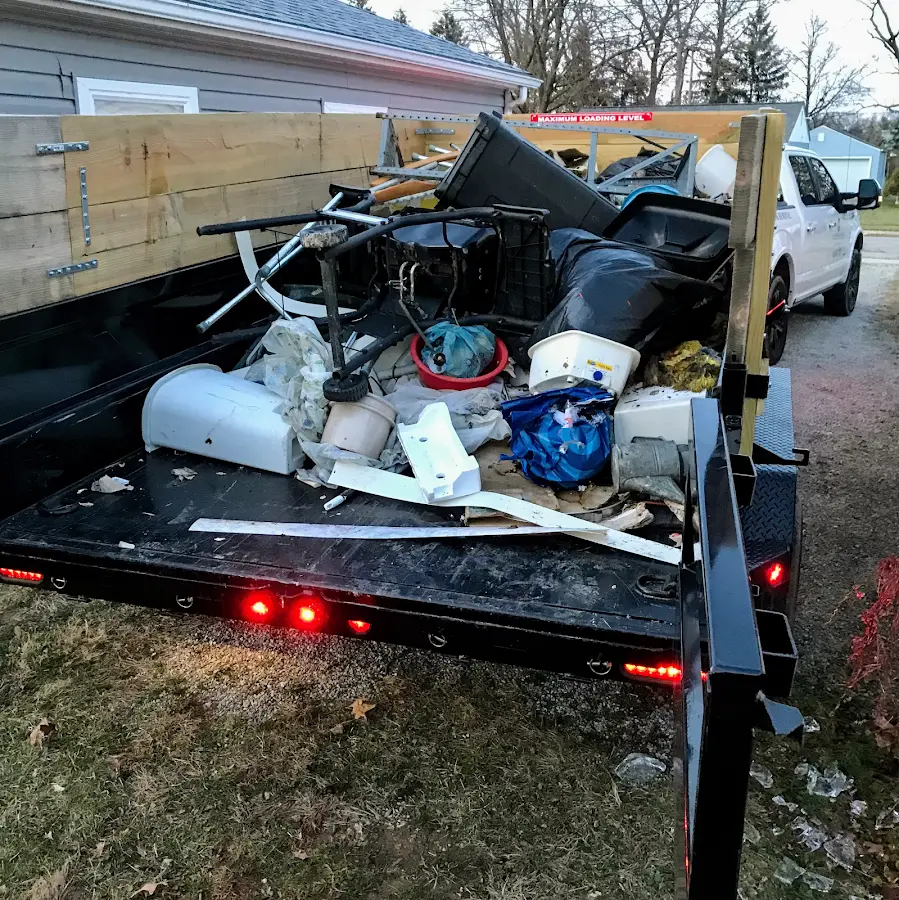 Roll-off dumpster delivered to a residential driveway in Fort Wayne